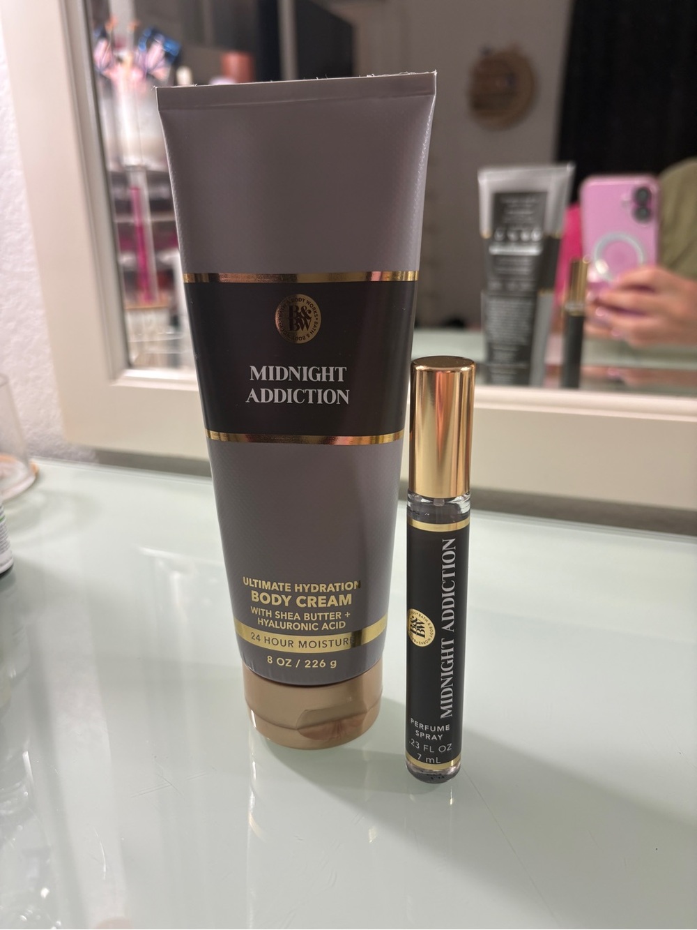 Bath & Body Works Midnight Addiction Body Cream & Fragrance Spray Set